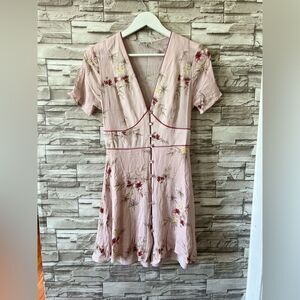 Charlotte Russe Y2K Floral Baby Doll Pink Cottage Core Raglan Sleeve M